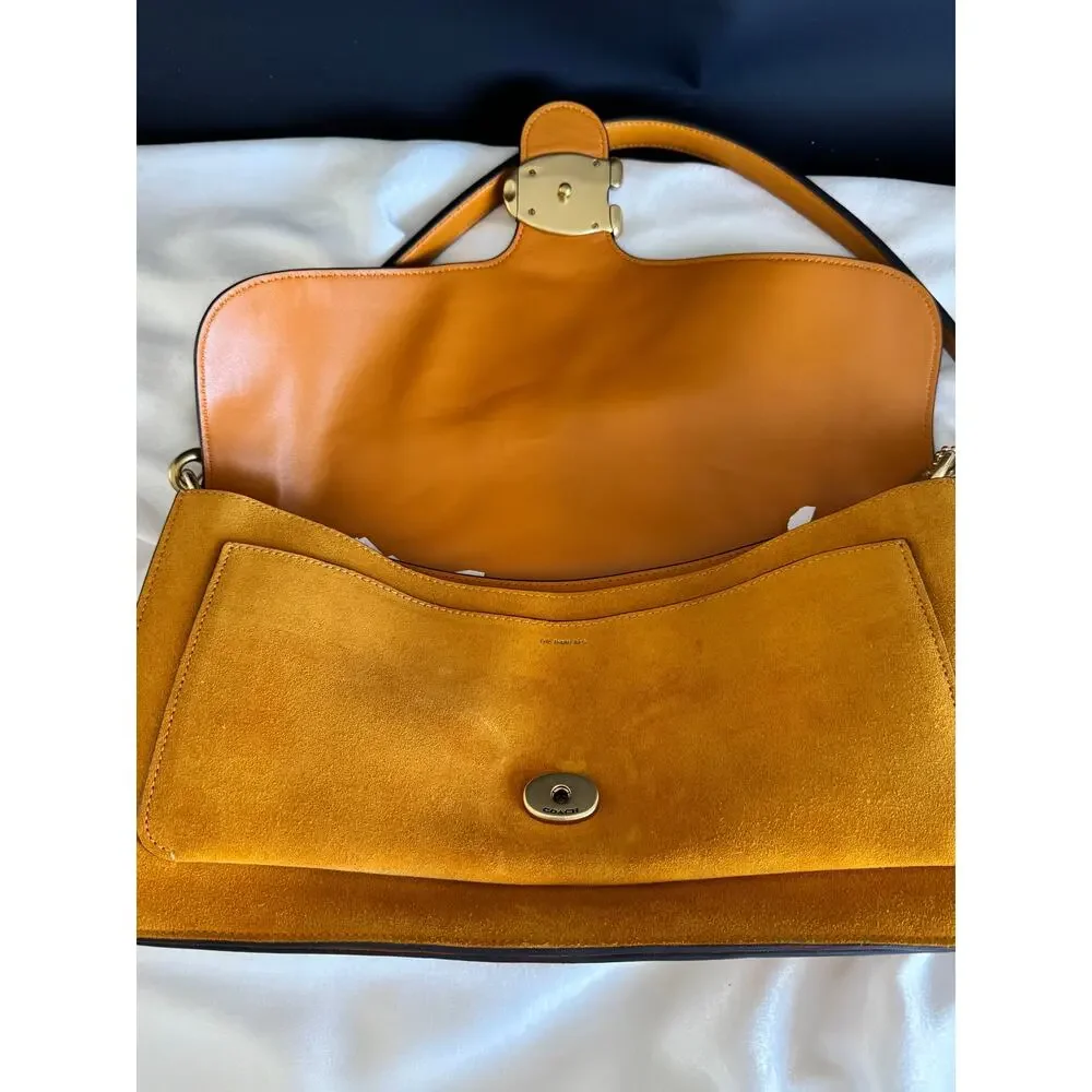 Coach Suede Tabby Shoulder Bag 36 in Orange/Marigold - CEM12 - Picture 5 of 12